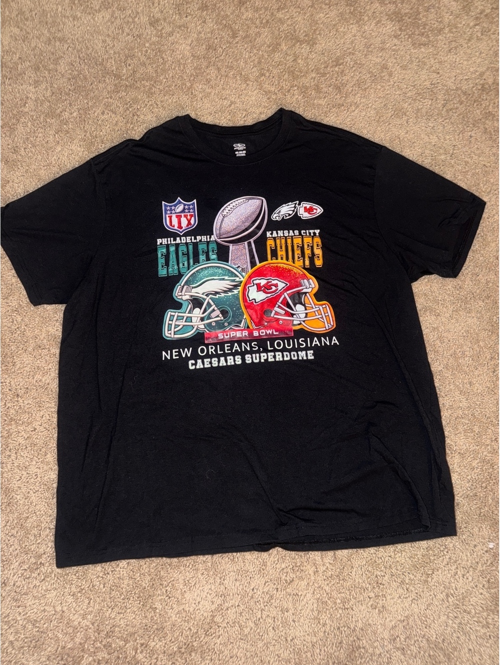 Super Bowl LIV Philadelphia Eagles vs Kansas City Chiefs Black T-Shirt 4XL